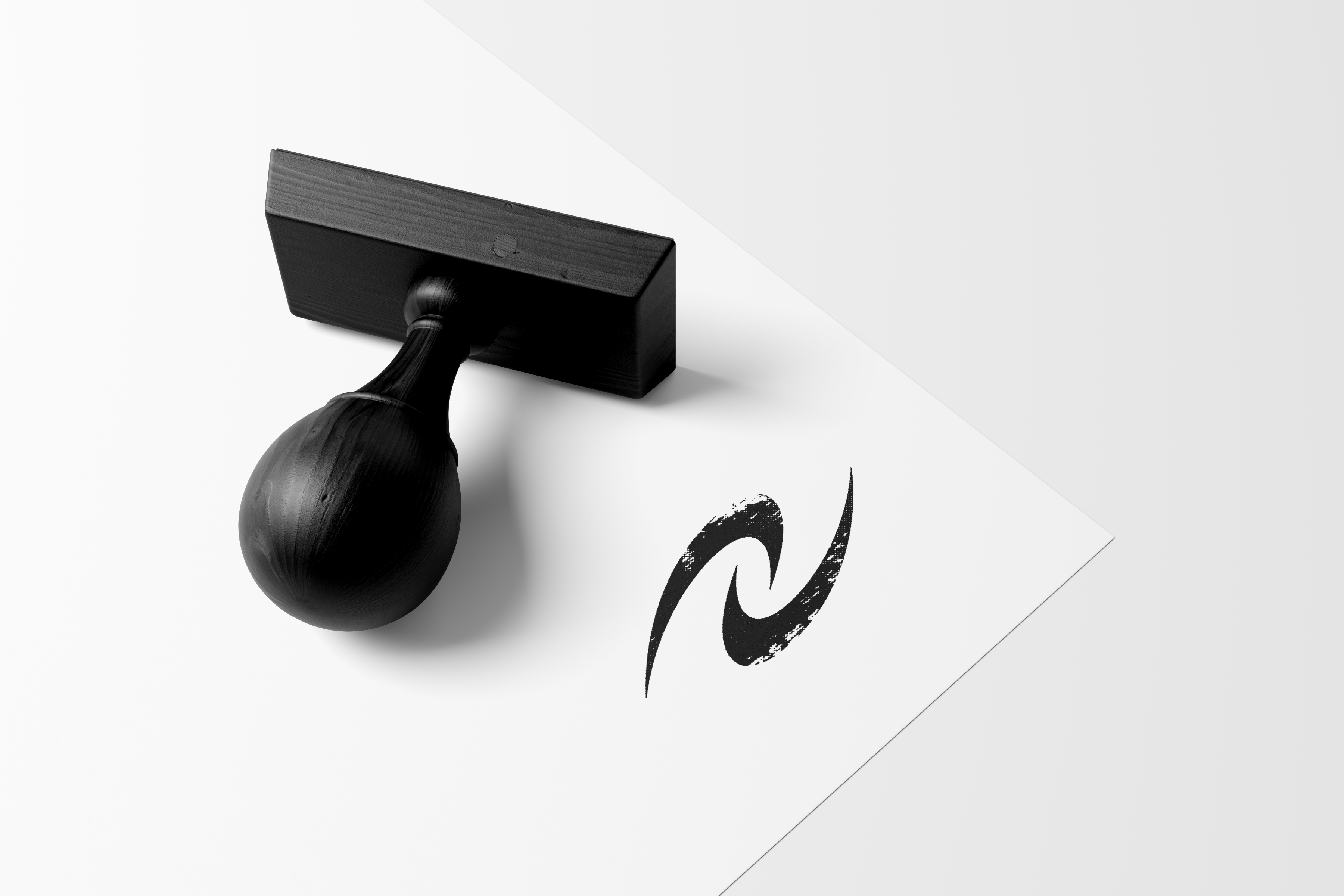 Stamp mockup with eskar logo design